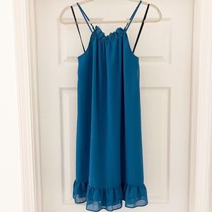 Bcbgeneration blue halter shift dress small